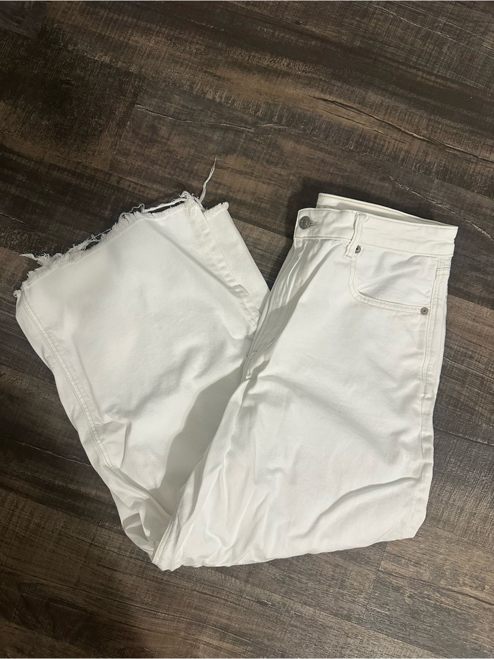 American Eagle Outfitters White Wide Leg Jeans